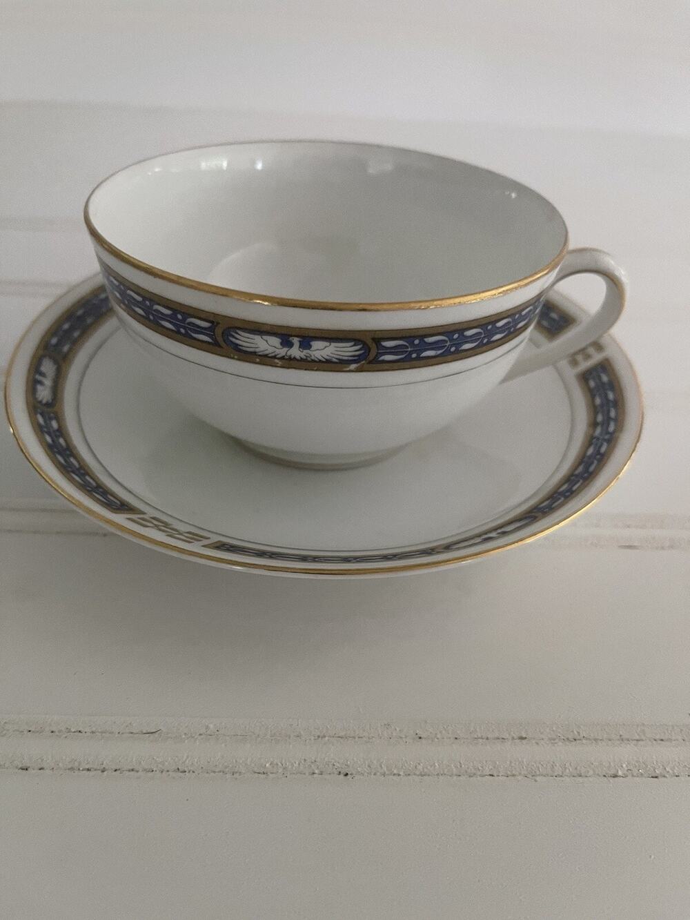 Noritake Vintage Flat Cup Saucer Porcelain Set The Commodore Coffee Tea Classic